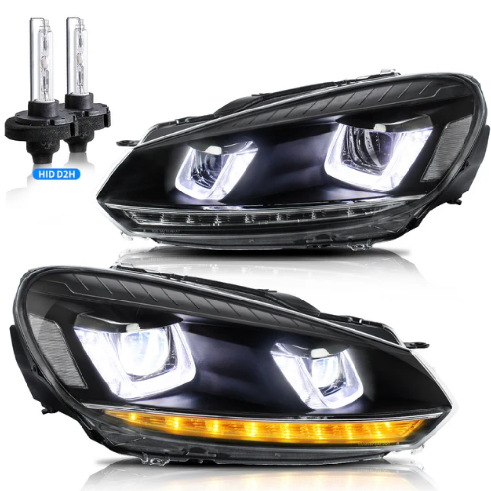 VLAND LED Headlights for Volkswagen Golf Mk6 2008–2012 with Sequential Indicators