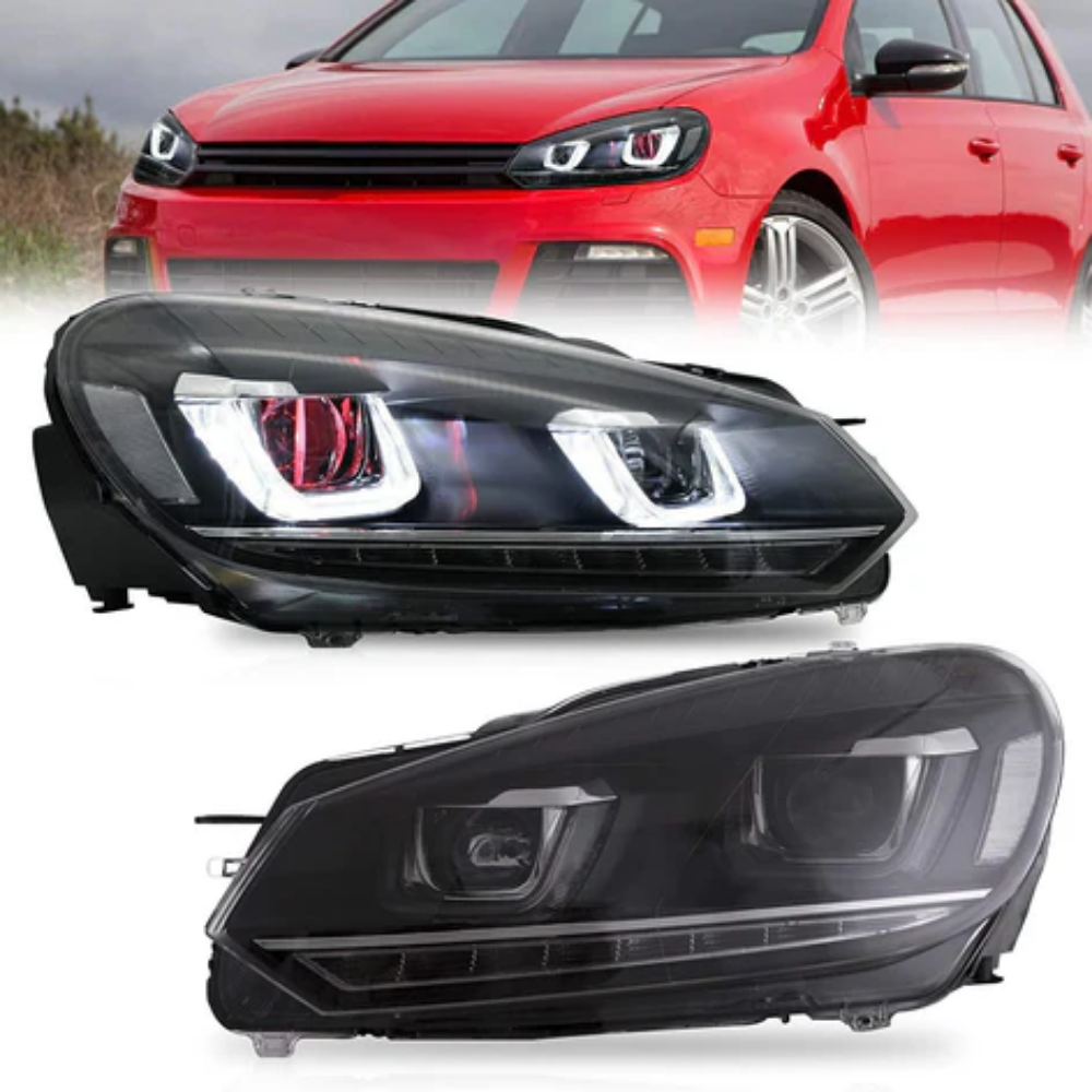 VLAND LED Projector Demon Eye Headlights for Volkswagen Golf Mk6 2008–2012