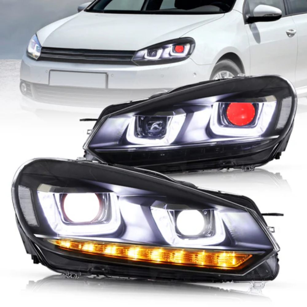 VLAND LED Projector Demon Eye Headlights for Volkswagen Golf Mk6 2008–2012