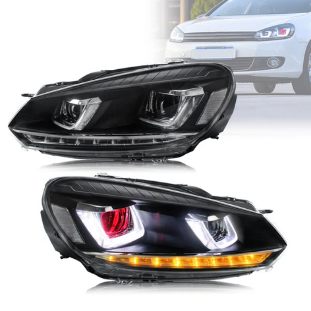 VLAND LED Projector Demon Eye Headlights for Volkswagen Golf Mk6 2008–2012