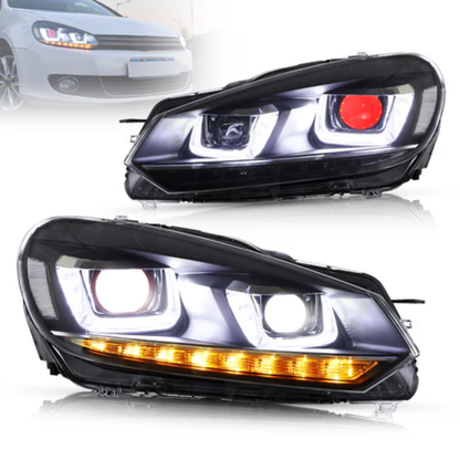 VLAND LED Projector Demon Eye Headlights for Volkswagen Golf Mk6 2008–2012