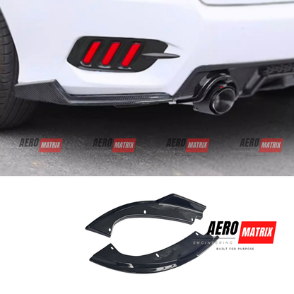 Honda Civic 10th Gen Sedan 2016–2020 AME Rear Splats Carbon Fibre Gloss