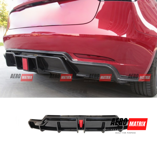 Tesla Model 3 2019–2023 Rear Diffuser (Carbon Fibre Gloss)