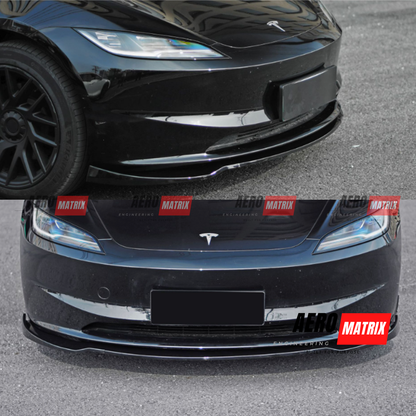 Tesla Model 3 2024+ Front Lip (Gloss Black)