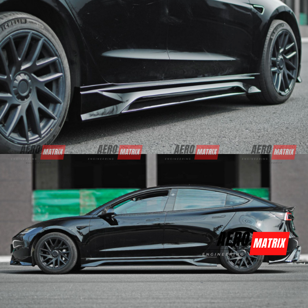 Tesla Model 3 2024+ Side Skirting (Gloss Black)