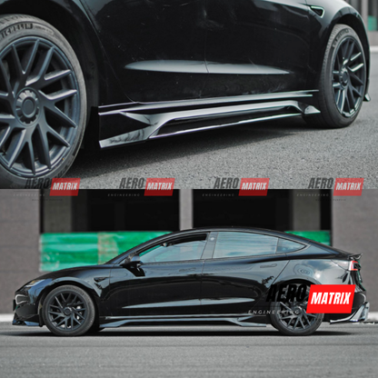 Tesla Model 3 2024+ Side Skirting (Gloss Black)