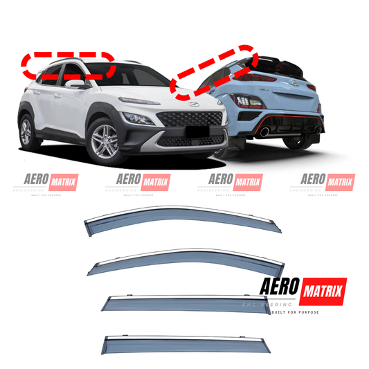 Hyundai Kona 2017–2022 Window Visors – Tinted Polycarbonate
