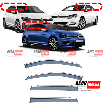Volkswagen Golf Mk7 / Mk7.5 Window Visors – Tinted Polycarbonate