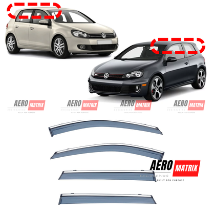Volkswagen Golf Mk6 2009–2013 Window Visors – Tinted Polycarbonate