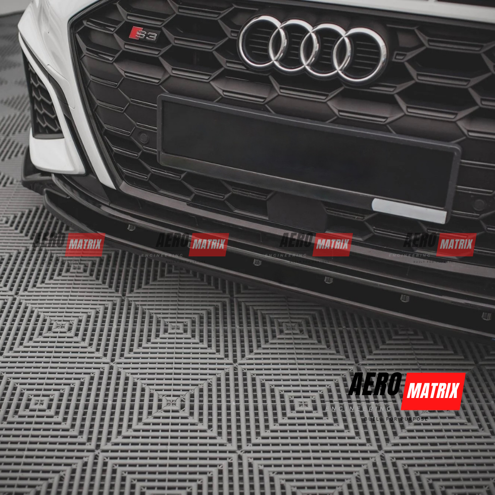 Audi S3 8V 2021–2024 Hatch Front Lip (Gloss Black)