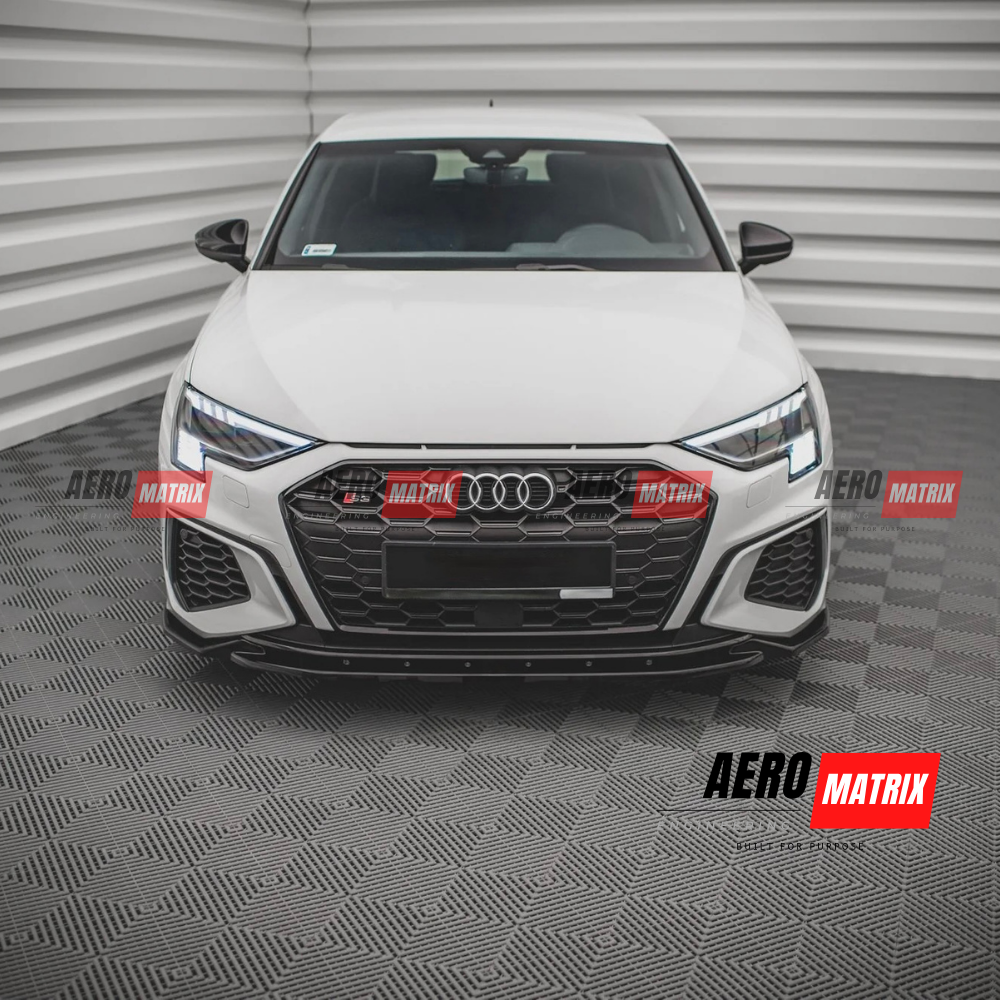 Audi S3 8V 2021–2024 Hatch Front Lip (Gloss Black)