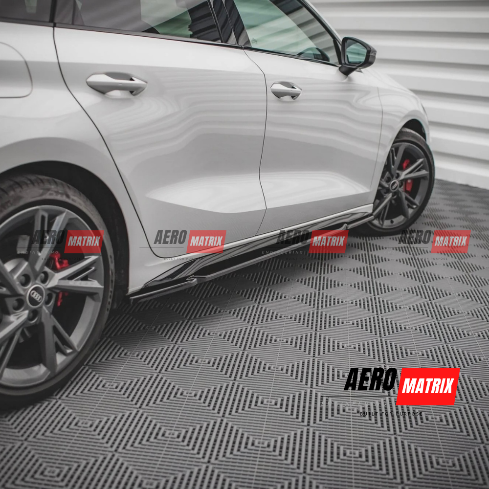 Audi S3 8V 2021–2024 Hatch Side Skirting (Gloss Black)