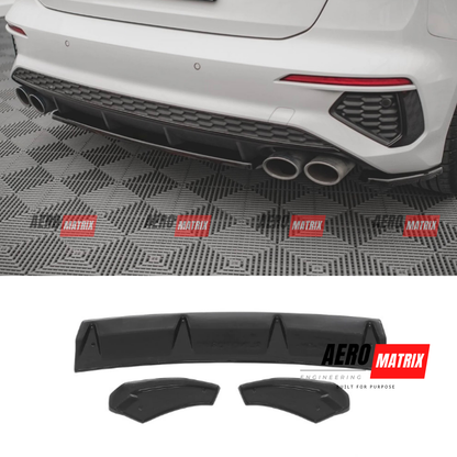 Audi S3 8V 2021–2024 Hatch Rear Diffuser (Gloss Black)