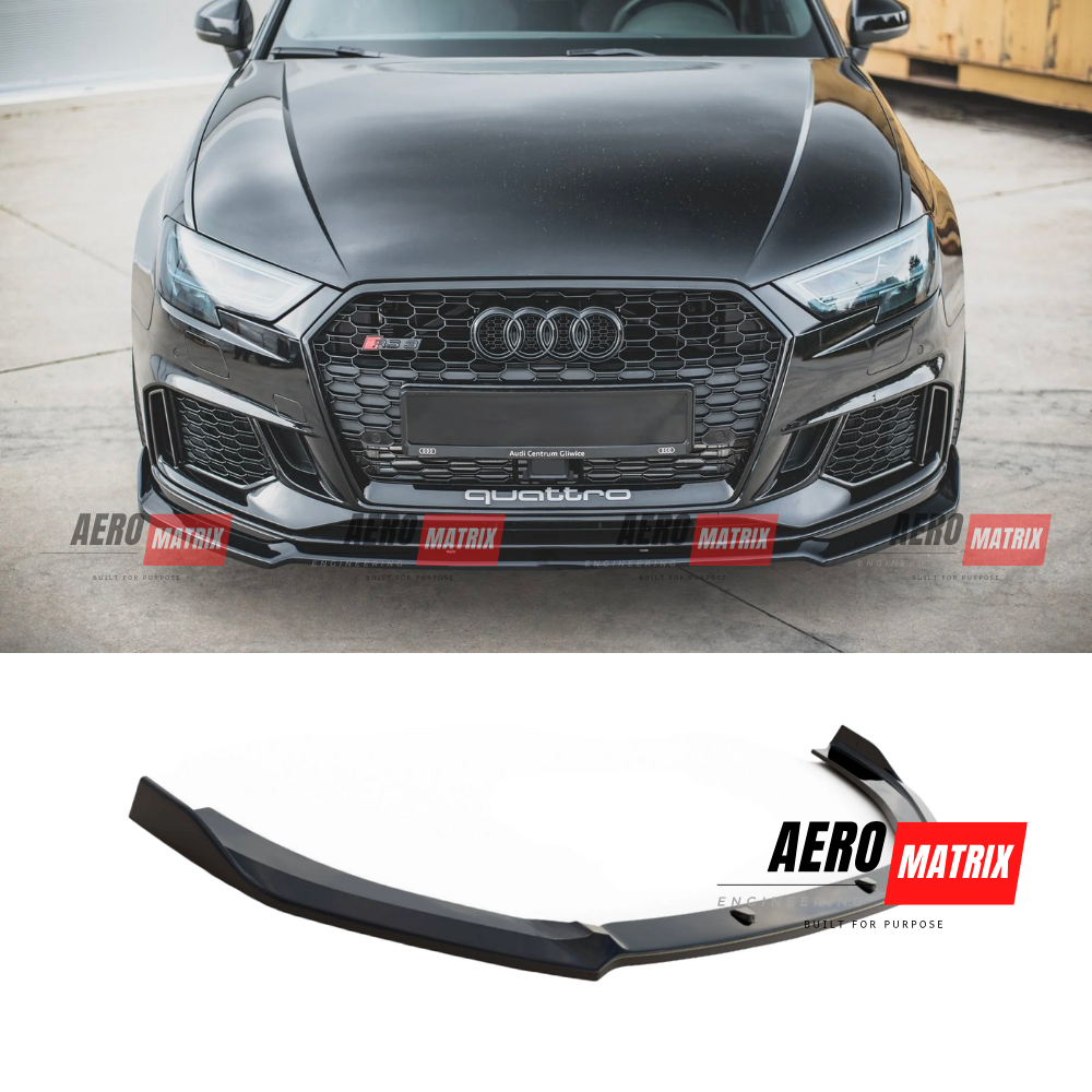 Audi RS3 8V 2017–2020 Facelift Hatchback Front Lip (Gloss Black)