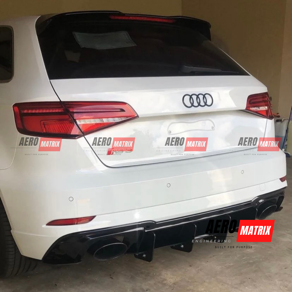 Audi RS3 8V 2017–2020 Facelift Hatchback Rear Diffuser (Gloss Black)