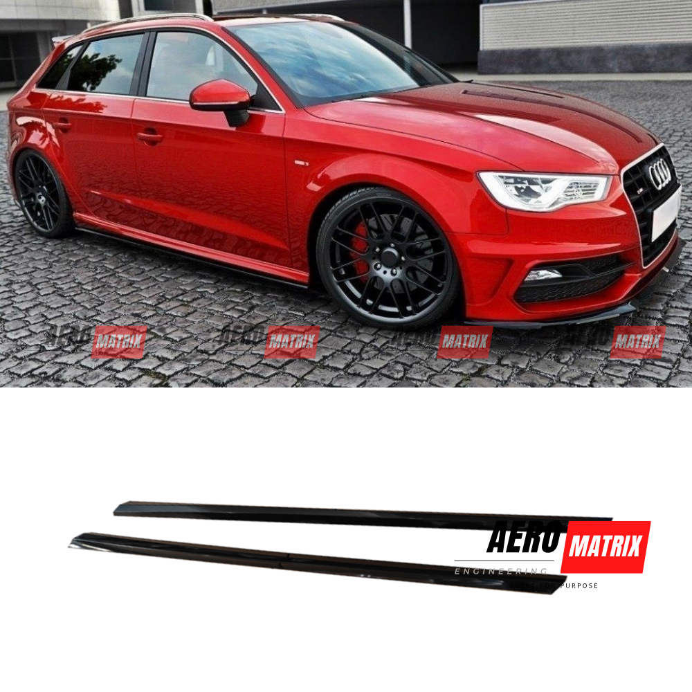 Audi RS3 8V 2017–2020 Facelift Hatchback Side Skirting (Gloss Black)