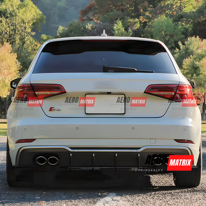 Audi RS3 8V 2017–2020 Facelift Hatchback Rear Diffuser (Gloss Black)