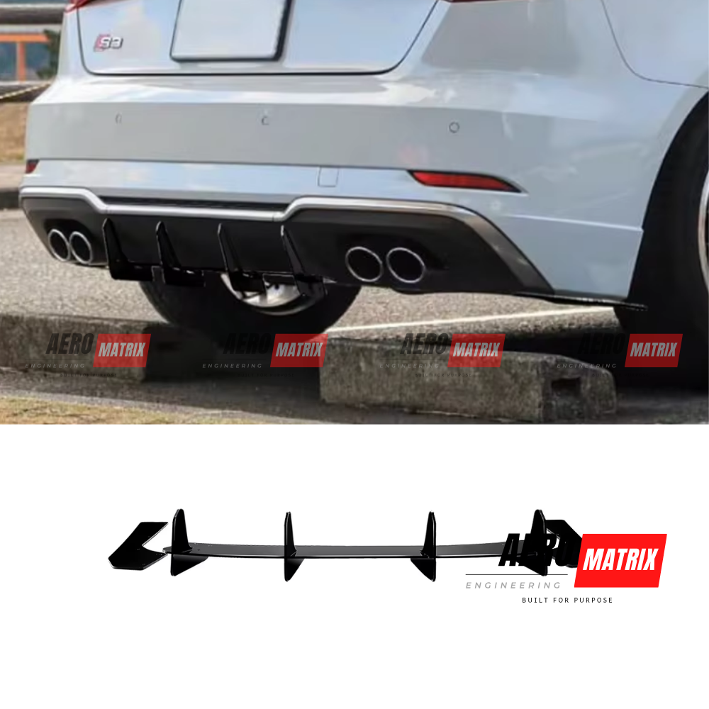 Audi RS3 8V 2017–2020 Facelift Hatchback Rear Diffuser (Gloss Black)