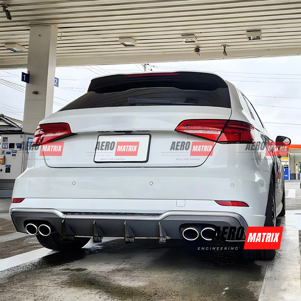 Audi RS3 8V 2017–2020 Facelift Hatchback Rear Diffuser (Gloss Black)