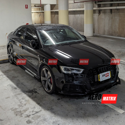 Audi A3 S-Line S3 8V 2017–2020 Facelift Sedan Front Lip (Gloss Black)