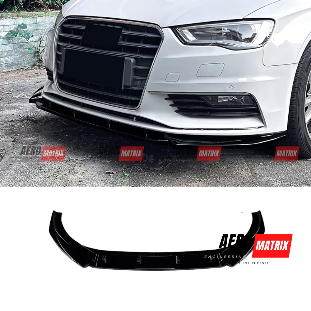 Audi S-Line S3 8V 2013–2016 Pre-Facelift Sedan Front Lip (Gloss Black)