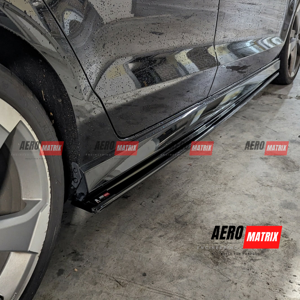 Audi A3 S-Line S3 RS3 8V 2013–2020 Sedan Side Skirting (Gloss Black)