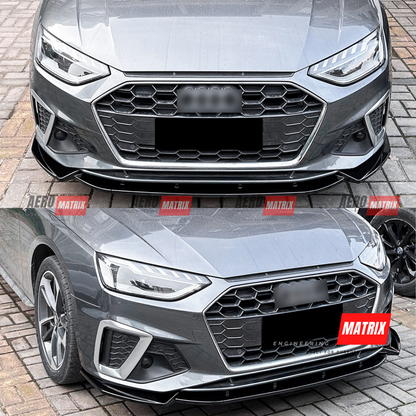 Audi A4 S4 B9.5 S Line 2020–2024 Pre-Facelift Front Lip (Gloss Black)