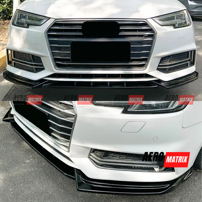 Audi A4 S4 B9.5 S Line 2017–2019 Facelift Front Lip (Gloss Black)