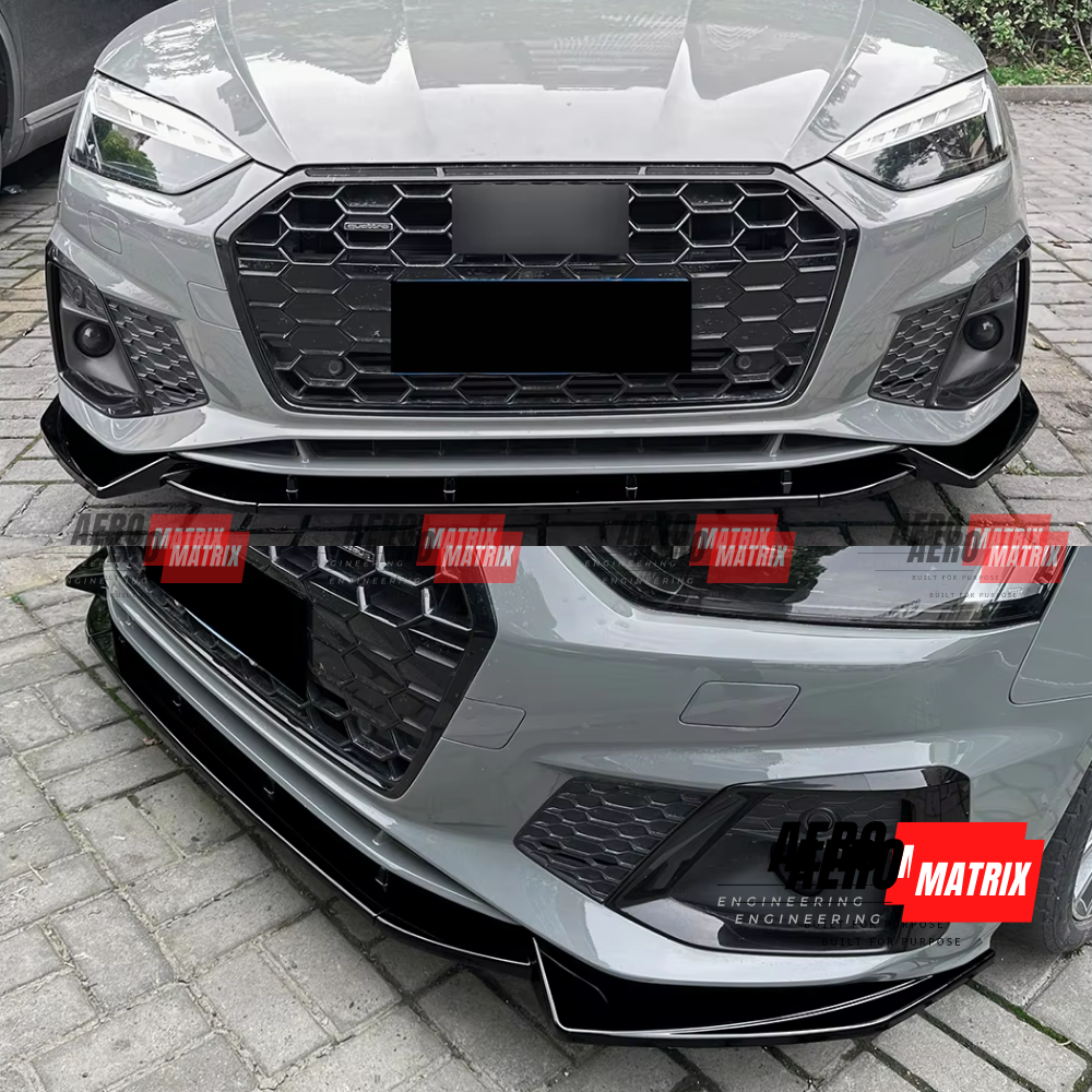 Audi A5 F5 S Line S5 2021–2024 Facelift Front Lip (Gloss Black)