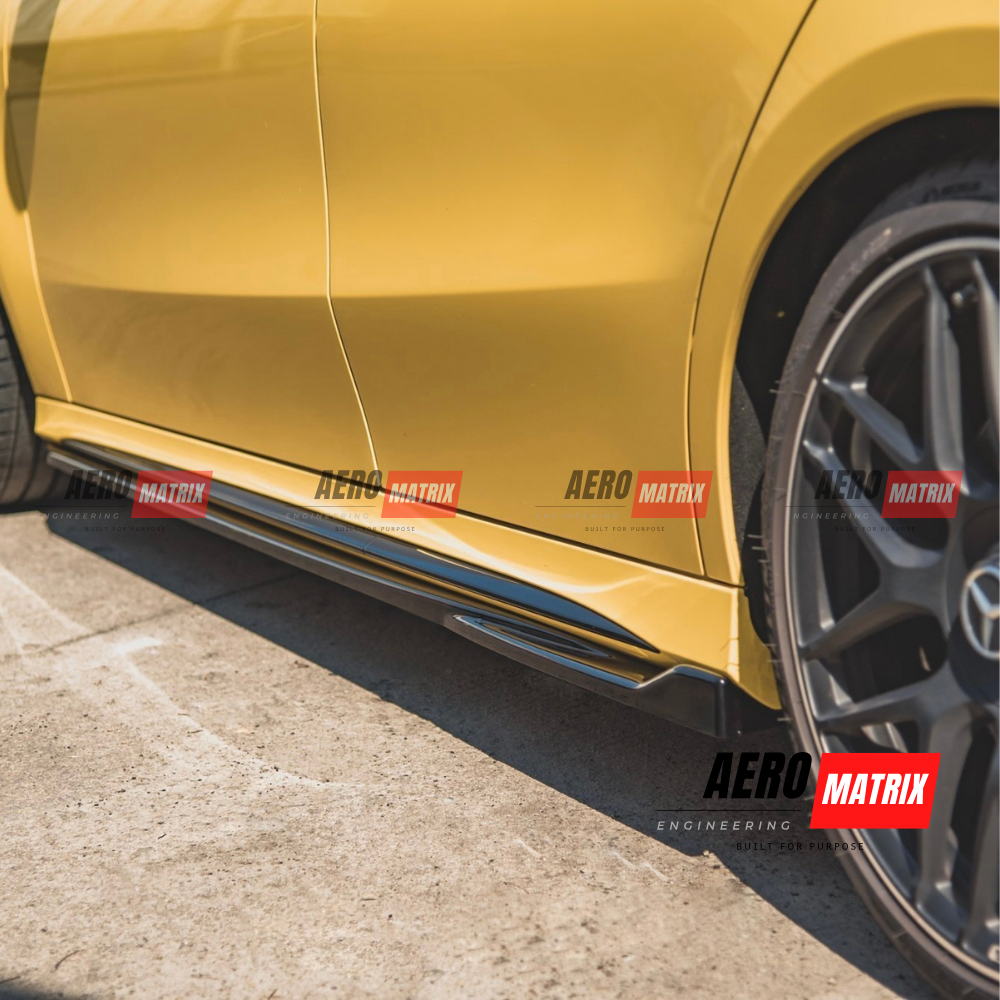 Mercedes-Benz W177 A-Class 2019+ Hatch Side Skirting (Gloss Black)