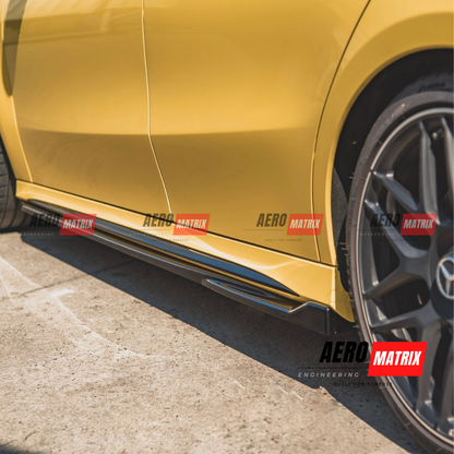 Mercedes-Benz W177 A-Class 2019+ Hatch Side Skirting (Gloss Black)