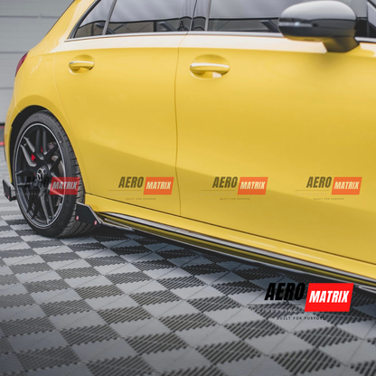 Mercedes-Benz W177 A-Class 2019+ Hatch Side Skirting (Gloss Black)