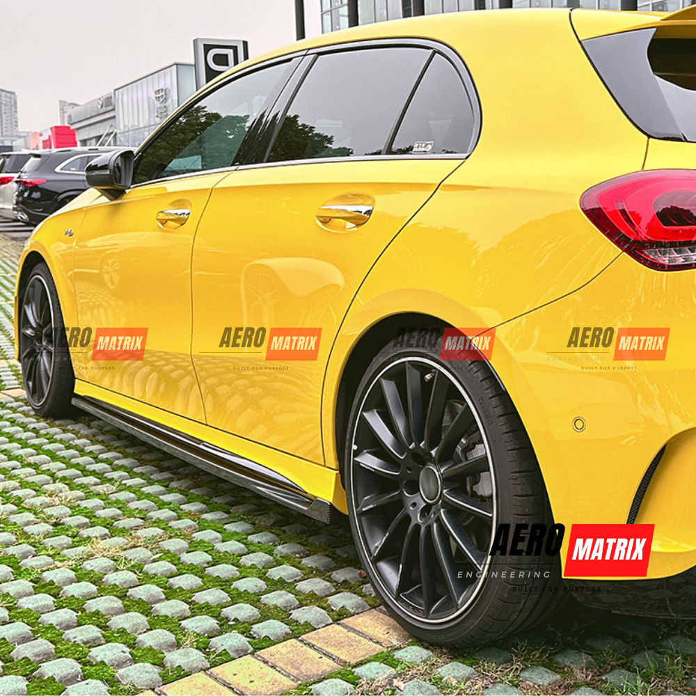 Mercedes-Benz W177 A-Class 2019+ Hatch Side Skirting (Gloss Black)