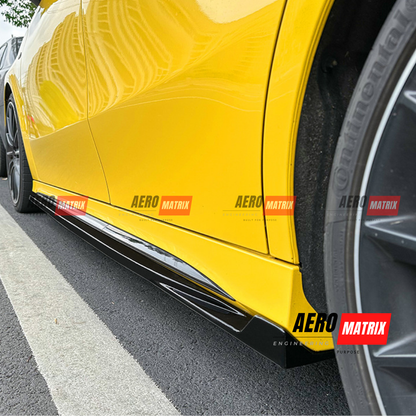 Mercedes-Benz W177 A-Class 2019+ Hatch Side Skirting (Gloss Black)