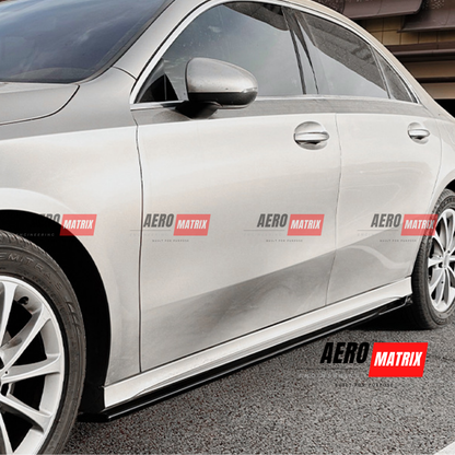 Mercedes A Class V177 Sedan Side Skirting (Gloss Black)