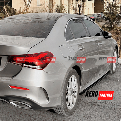 Mercedes A Class V177 Sedan Side Skirting (Gloss Black)