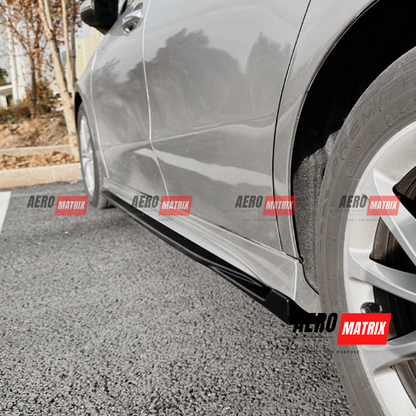 Mercedes A Class V177 Sedan Side Skirting (Gloss Black)