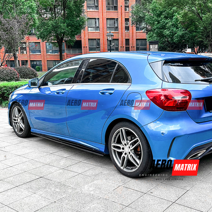 Mercedes-Benz A Class W176 Hatchback 2013–2018 Side Skirting (Gloss Black)