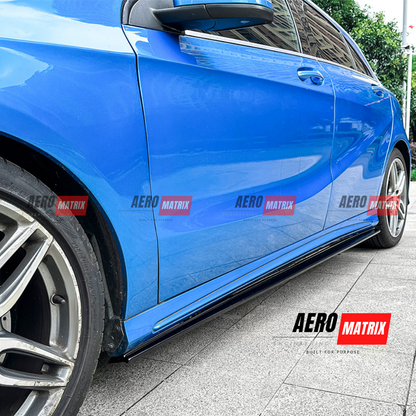 Mercedes-Benz A Class W176 Hatchback 2013–2018 Side Skirting (Gloss Black)