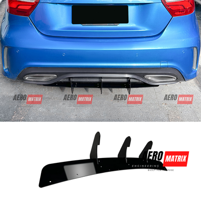 Mercedes-Benz A Class W176 AMG Line 2016–2018 Rear Diffuser (Gloss Black)