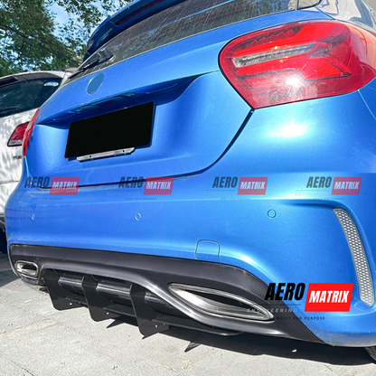 Mercedes-Benz A Class W176 AMG Line 2016–2018 Rear Diffuser (Gloss Black)