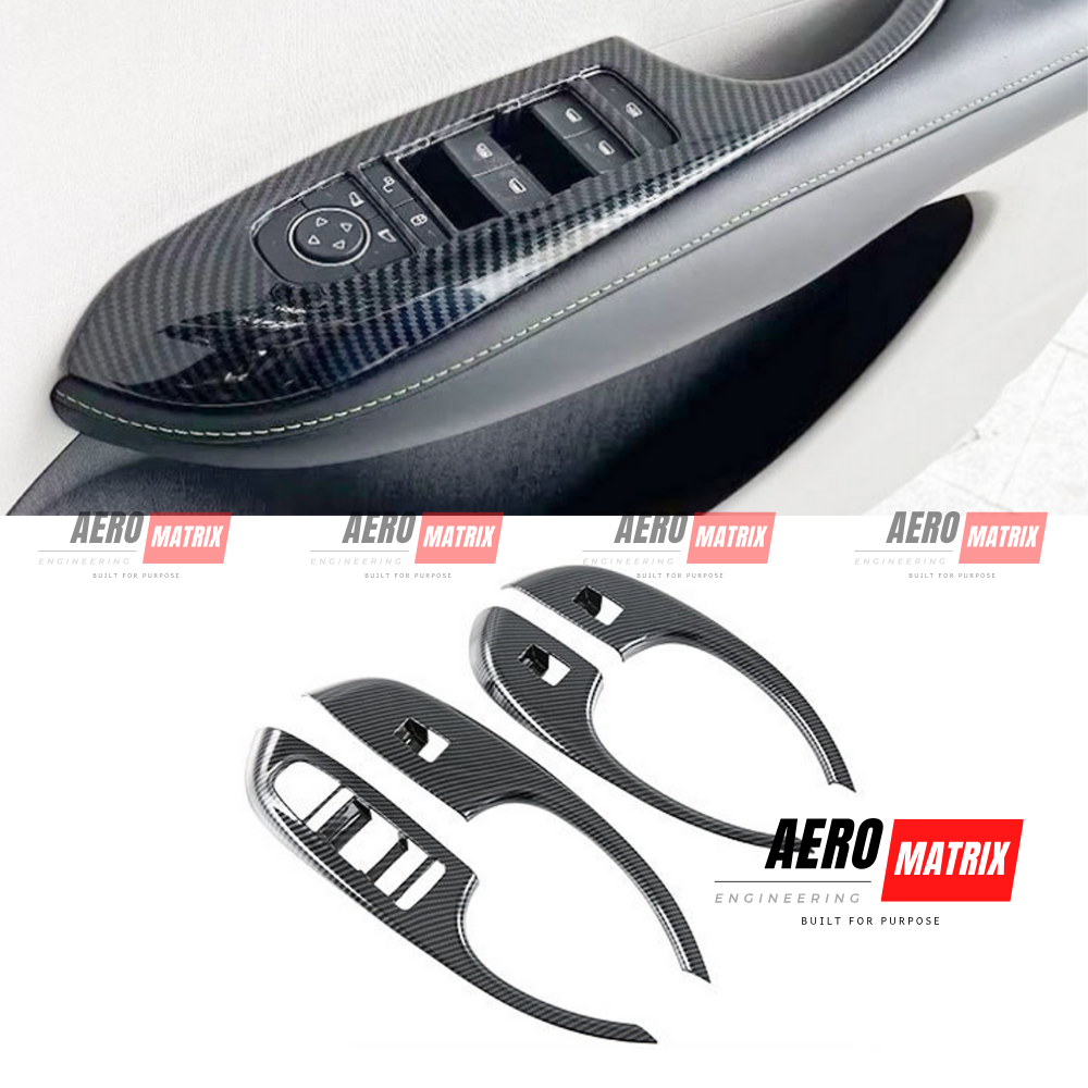 BYD Dolphin 2022+ - Window Switch Panel Trim (Carbon Fibre Gloss) Window Switch Panel Trim – Carbon Fibre Gloss