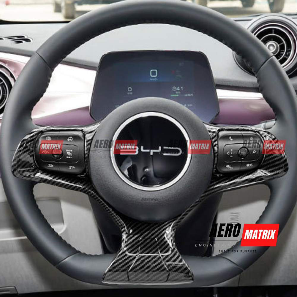 BYD Dolphin 2022+ - Steering Wheel Trim (Carbon Fibre Gloss)