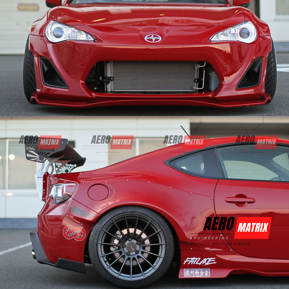 Toyota GT86 & Subaru BRZ 2012–2020 Rocket Bunny V3 Style Wide Body Kit Body Kit (Unpainted Fibre Glass)