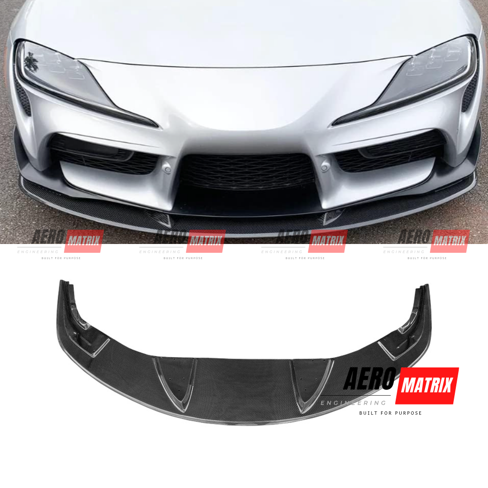 Toyota Supra A90 2019+ Black R-Speed Style Front Lip (Carbon Fibre / Gloss Black) Front Lip – Carbon Fibre