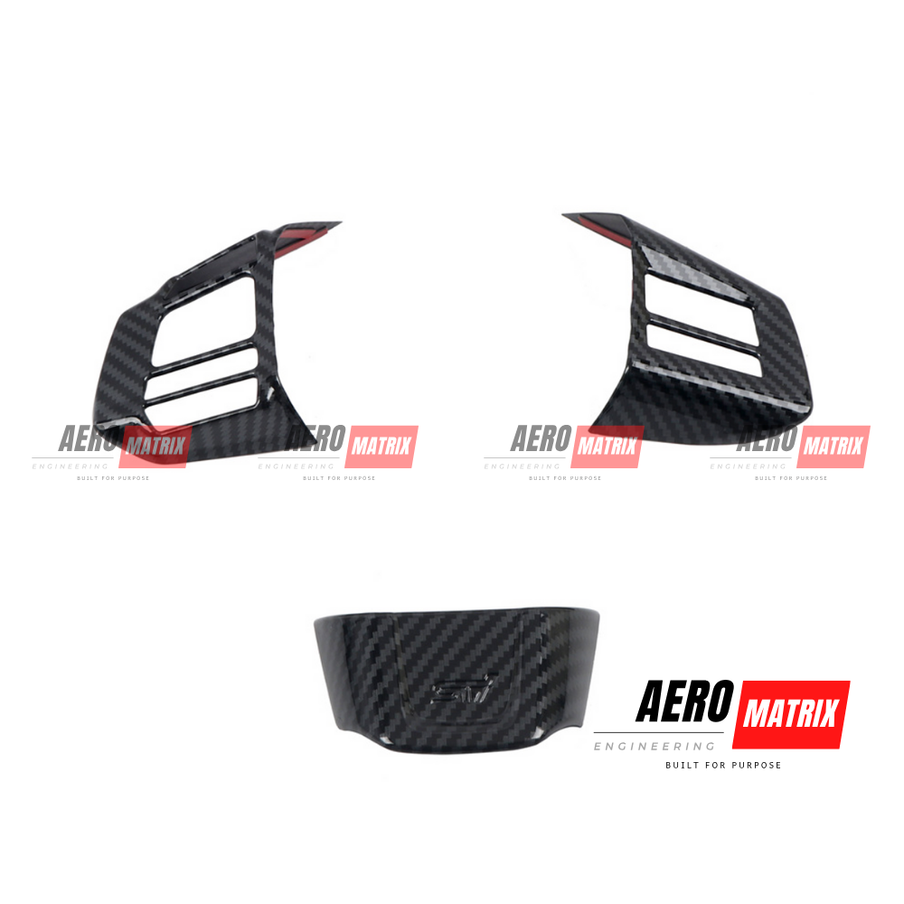 Subaru WRX VA 2014–2021 Steer Wheel Trim (Carbon Fibre Gloss) Steer Wheel Trim – Carbon Fibre Gloss