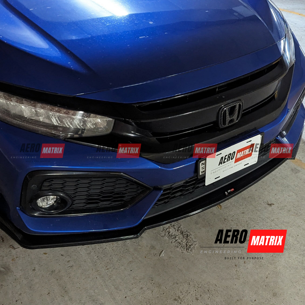 Honda Civic FK7 2017–2021 AME V2 Front Lip (Carbon Fibre Gloss)