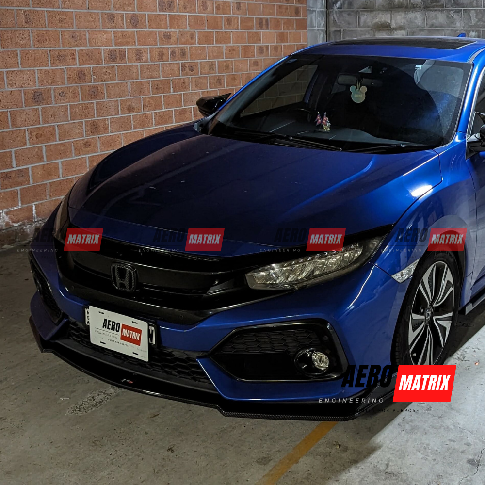 Honda Civic FK7 2017–2021 AME V2 Front Lip (Carbon Fibre Gloss)