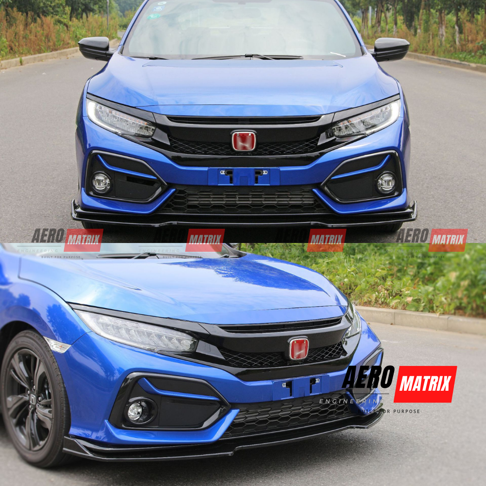 Honda Civic FK7 2017–2021 AME V1 Front Lip (Gloss Black)