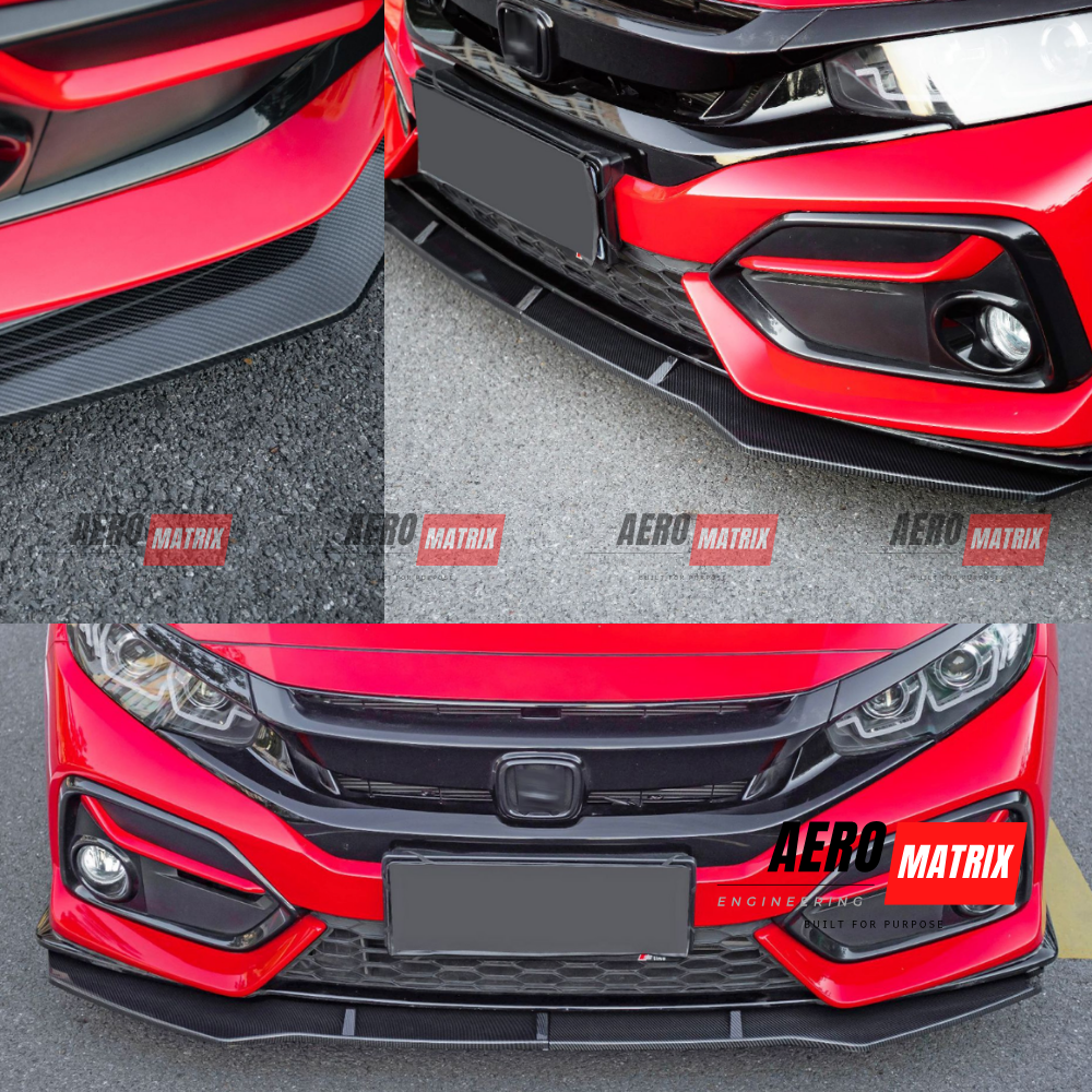 Honda Civic FK7 2017–2021 Front Lip (Carbon Fibre Gloss)